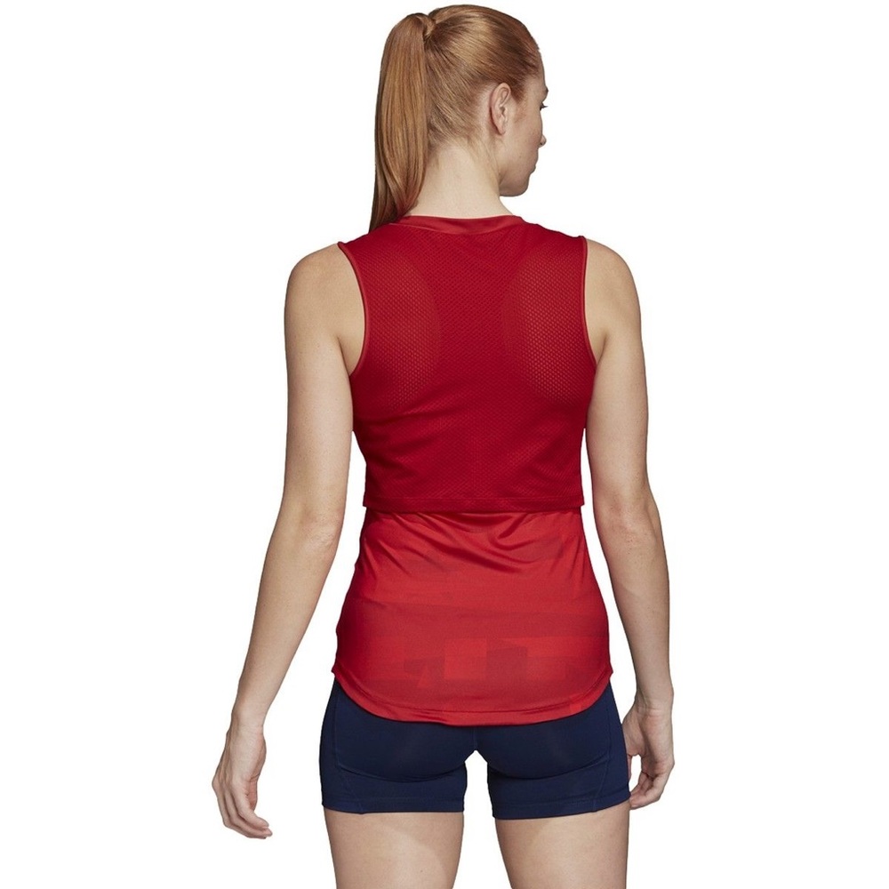 ADIDAS USA VOLLEYBALL JERSEY MESH WOMENS SIZE MT MEDIUM TALL RED PRIMEBLUE NEW - Picture 2 of 3